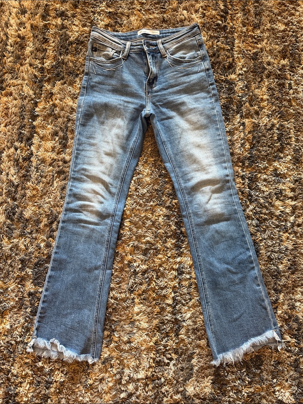 Raw Hem Bootcut Jeans